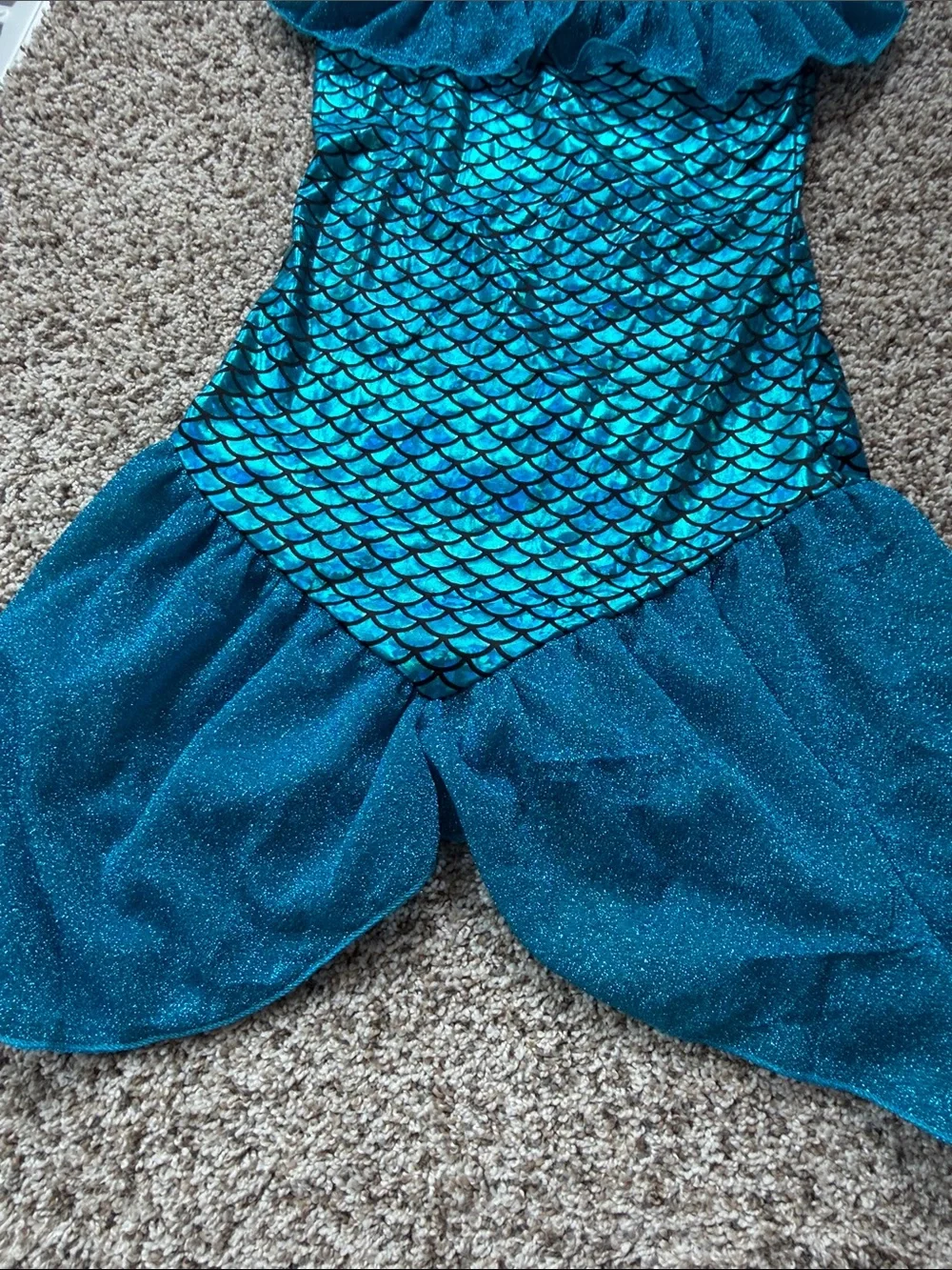 Shimmering Teal & Purple Mermaid Dress-Up Costume for Kids size 120/5T